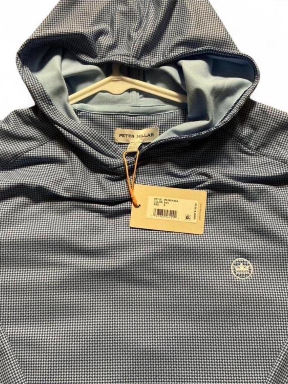 Peter Millar blue gingham golf hoodie [MS26EK45A] Size M #golfwear #preppy